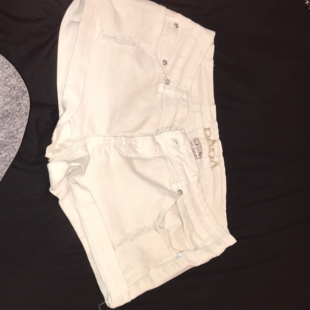 White denim shorts